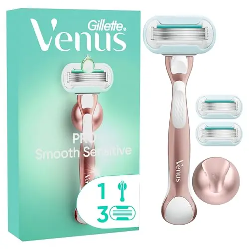Gillette Venus Pro Smooth Sensitive Damenrasierer mit 1 Ersatzklinge und Duschhalterung