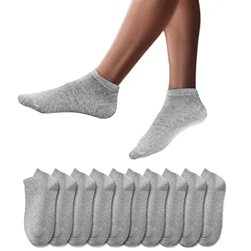 YouShow Sneaker Socken Unisex 10 Paar Kurze Baumwoll Socken (Grau, 39-42)