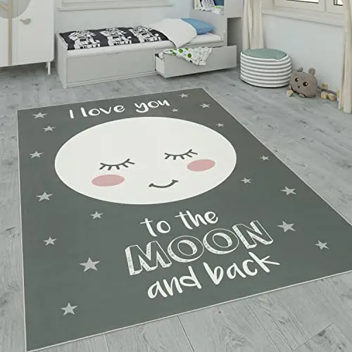 Paco Home Kinderteppich für das Kinderzimmer, Grau, 120x160 cm