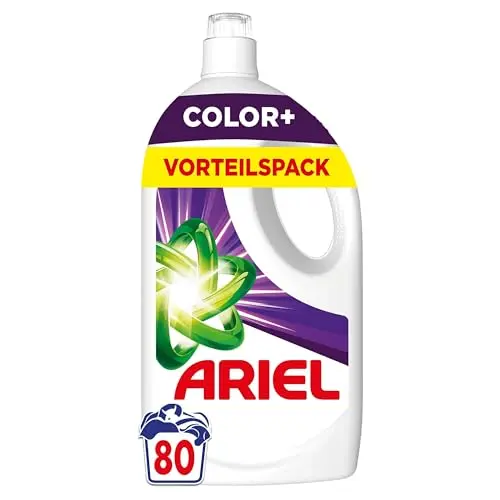 Ariel Flüssigwaschmittel Color, 80 Waschladungen, kraftvolle Fleckenentfernung