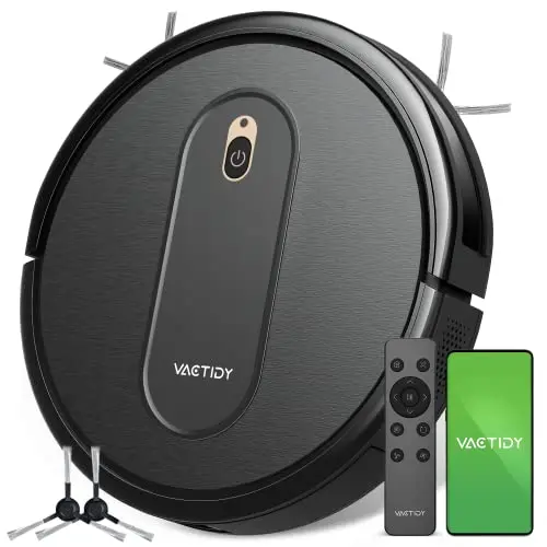 Vactidy Nimble T6 Saugroboter mit 2800Pa Saugkraft, 120 Min Laufzeit, Alexa & Google Assistant Steuerung, Schwarz