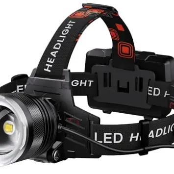 SIDARK Wiederaufladbare Stirnlampe mit 120000 Lumen, 8 Lichtmodi und 9000mAh Akku für Outdoor Camping