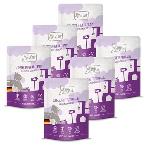 MjAMjAM Nassfutter für Katzen - Truthahn mit Möhrchen, getreidefrei, 6 x 300 g
