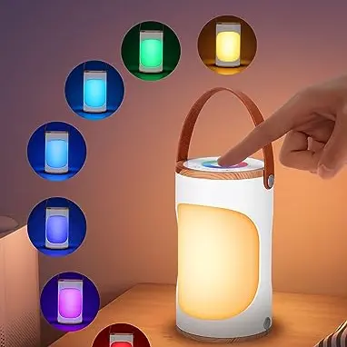 Nachtlicht für Kinder, wiederaufladbare LED Nachttischlampe, dimmbar mit 256 RGB Farben, ideal für Babyzimmer
