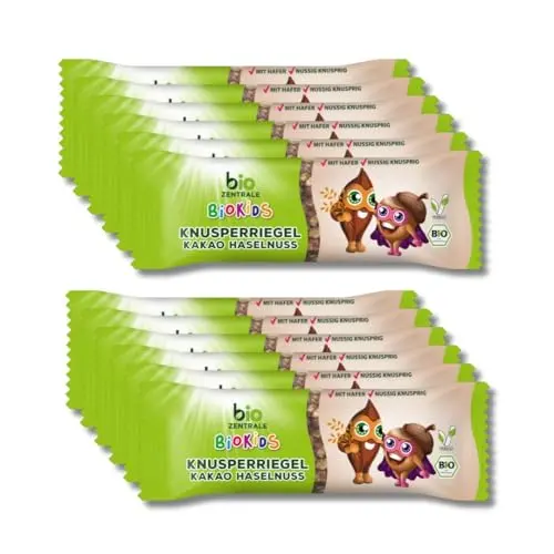 BioKids Knusperriegel Kakao-Haselnuss, 12 Stück á 25g