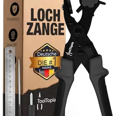 Lochzange für Leder | Komplettset mit Komforthebel – Für Gürtel, Papier und Stoff