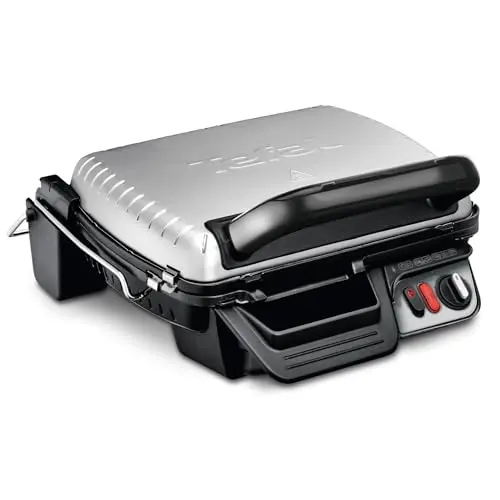 Tefal 3in1 Kontaktgrill mit Überback-Funktion, Tischgrill/BBQ, Sandwich, Steak, Panini, grau, GC3060