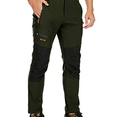 DAFENP Herren Wanderhose Winter Outdoorhose Wasserdicht & Winddicht - Army Green, Größe L