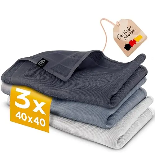 Homety Mikrofasertücher 40x40, streifenfreie Putztücher im 3er Set