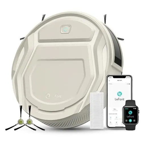 LEFANT M210P Saugroboter, schlanker Staubsauger mit 2200 Pa Saugkraft, 120 Min Laufzeit, WLAN, für Teppiche und Hartböden
