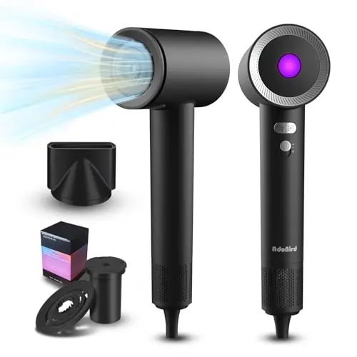 Plasma Haartrockner mit ätherischem Öl, Hochgeschwindigkeitsmotor, Magnetische Düse, Reise & Familie, Schnelltrocknend, Leicht & Leise