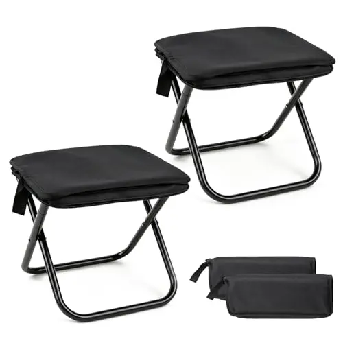 Campinghocker 2er-Set, klappbar, leicht, platzsparend, mit Tragegriff, ideal für Camping, Outdoor, Picknick, Angeln, Wandern, Balkon