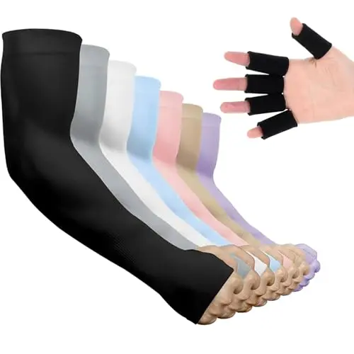 ELUBLU UV-Schutz Armstulpen für Männer und Frauen - 7 Stück, kühlende Sportmanschetten für Fußball, Volleyball, Basketball