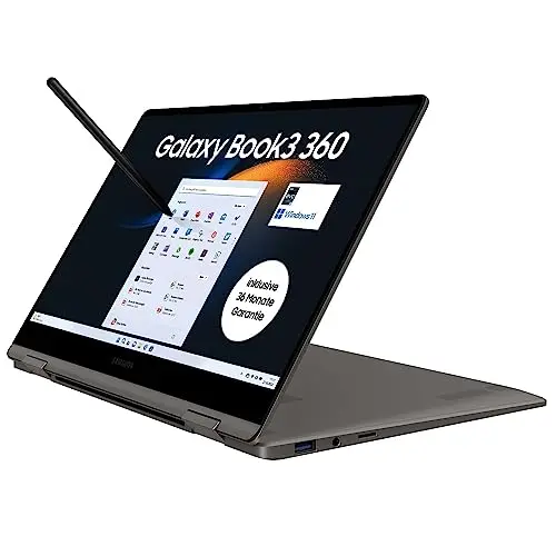 Samsung Galaxy Book3 360 Laptop, 13" Full HD Touchscreen, Intel Core i7, 16GB RAM, 512GB SSD, Graphite, mit 36 Monaten Garantie