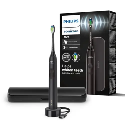 Philips Sonicare 4100 – elektrische Zahnbürste für Erwachsene mit Bürstenkopf, Reiseetui und USB-Ladegerät