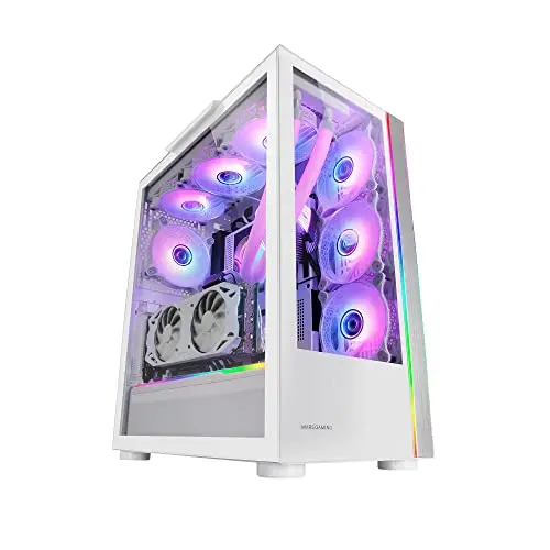 Mars Gaming MC-ULTRA Weiß Gehäuse - Gaming Custom XXL E-ATX mit Dual ARGB und Glasfenstern