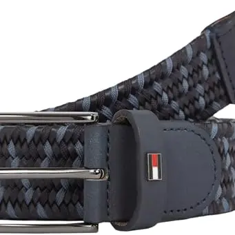 Tommy Hilfiger Herren Gürtel ADAN NEW ELASTIC 3.5, Blau (Space Blue), Größe 85