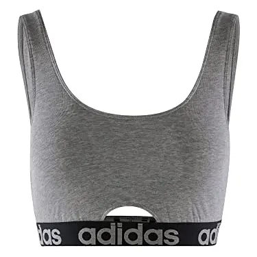 adidas Damen Scoop Bralette Bustier, Heather Grey, Größe M
