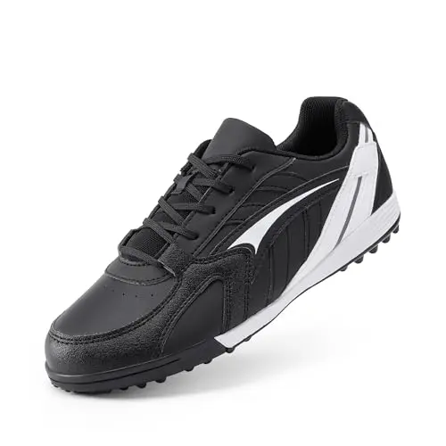 DREAM PAIRS Jungen Fußballschuhe, bequem, leicht, verschleißfest, schwarz/weiß, Größe 33.5