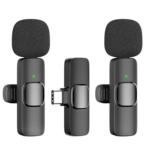oraolo Kabelloses Lavalier Mikrofon für Android - 360° HD Mikrofon für Interviews, Vlogs und YouTube