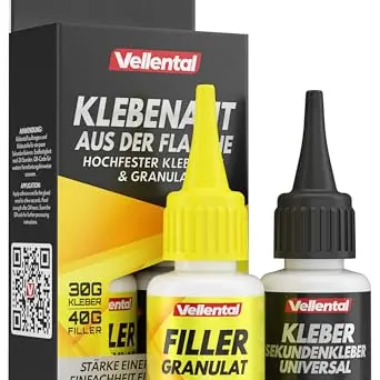 2K Sekundenkleber - Extra starker Kleber für Kunststoff, Holz, Metall - Hitzebeständig & wasserfest