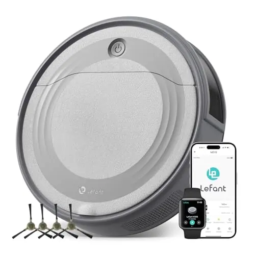 LEFANT M310 Saugroboter mit 4500Pa Saugkraft und WLAN/App Steuerung, geeignet für Tierhaare und Hartböden, Grau