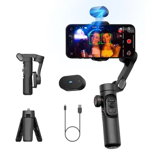 AOCHUAN iPhone-Gimbal, 3-Achsen Stabilisierung für Smartphones, AI-Tracking, Anti-Shake für Videoaufnahmen