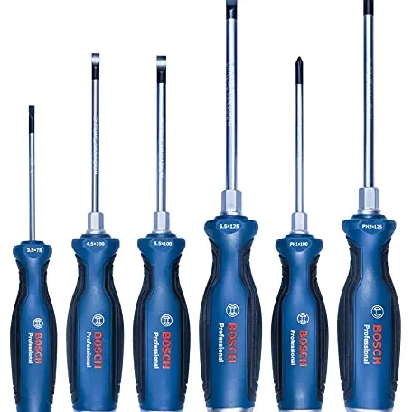 Bosch Professional 6-teiliges Schraubendreher Set (Kreuz- und Schlitzschraubenzieher)
