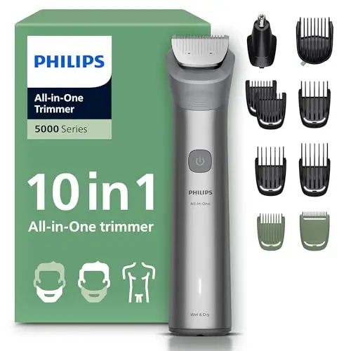 PHILIPS Multigroom Series 5000 Multigroomer, 10-in-1 für Bart, Kopf & Körper, selbstschärfende Klingen, 11 Längen (0,5–16 mm)