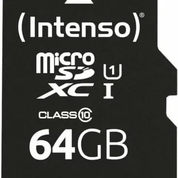 Intenso 64GB microSDXC UHS-I Speicherkarte mit Adapter, Class 10, bis zu 90 MB/s, schwarz