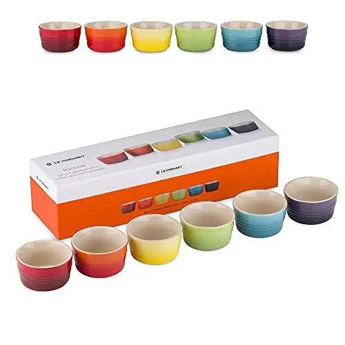 Le Creuset 6er-Set Mini Förmchen, 100 ml, Steinzeug, Regenbogen
