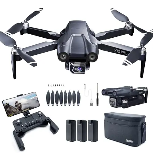 CHUBORY X10 PRO GPS-Drohne mit 4K Kamera, 90 Minuten Flugzeit, 1000 Meter Reichweite, für Anfänger