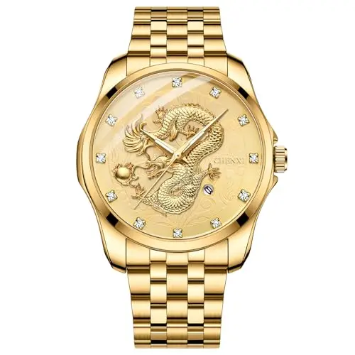 Avaner Herrenuhr mit Edelstahlarmband, leuchtenden Zeigern & Diamantskala