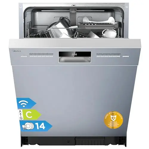 Midea SU 5.35X14CS Geschirrspüler, 14 MGD, 60 cm, Home Connect, Hygienepflege, Extra Trocknung, 44 db