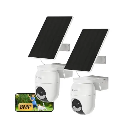 EZVIZ CB8 Lite 4K Akku-Außenkamera mit Solarpanel, 2er-Pack