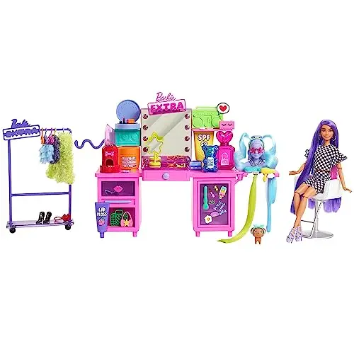 Barbie Extra Spielset mit Puppe und Hündchen, 45+ Teile, ab 3 Jahren