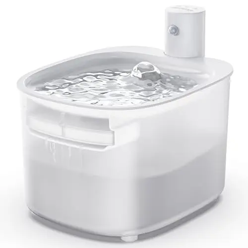 Kabelloser Katzen Trinkbrunnen 2,6L mit Bewegungsmelder und leiser Pumpe, batteriebetrieben, ideal für den Innenbereich