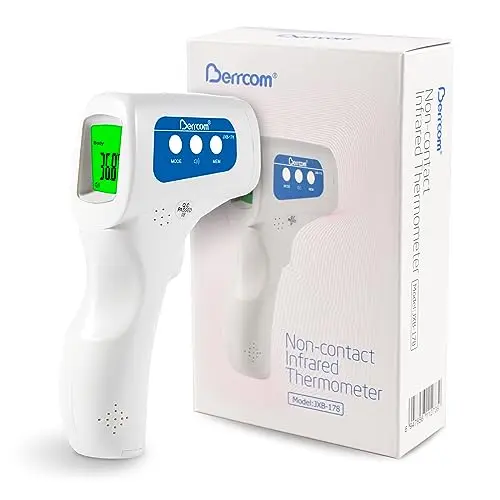 Berrcom Infrarot Stirnthermometer, kontaktlos, für Babys, Kinder und Erwachsene, 3-in-1 mit Fieberalarm