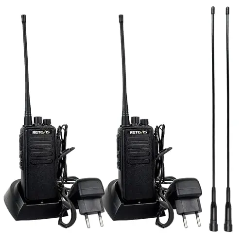 Retevis RT1 Funkgerät mit großer Reichweite, professionelles Walkie Talkie, wiederaufladbar, 2 Stück