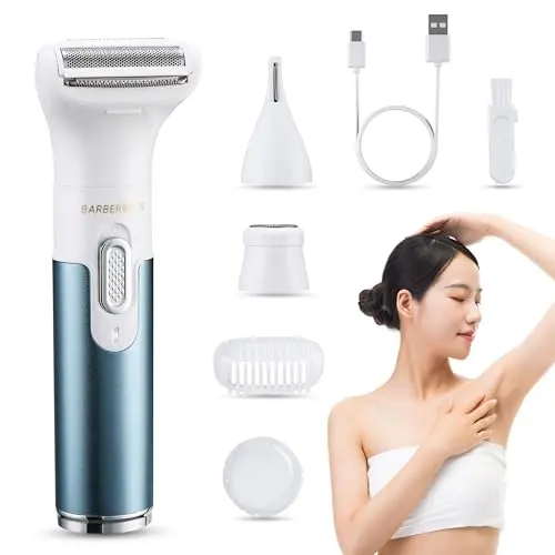 BarberBoss 3-in-1 Elektrorasierer für Damen, schmerzfrei und tragbar, für Gesicht, Arme, Beine und Achselhöhlen