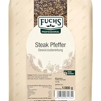 Fuchs Professional Steak Pfeffer Gewürz 1 kg - Pikante Mischung für Steaks