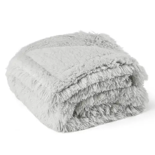 BEDSURE wasserdichte Hundedecke, 127x152 cm, weich, waschbar, für große Hunde, flauschig, Schutzdecke für Hundesofa, hellgrau