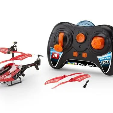 Revell Mini RC Helikopter TOXI mit Fernbedienung, Indoor, 3-Kanal, Gyro, für Kinder & Einsteiger, Rot