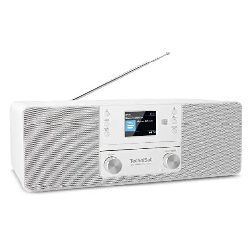 TechniSat DIGITRADIO 370 CD BT - Stereo Digitalradio mit CD-Player und Bluetooth, Kompaktanlage, Wecker, weiß