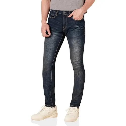 Amazon Essentials Herren Stretchjeans, Skinny-Passform, Dunkle Waschung, Größe 38W / 34L