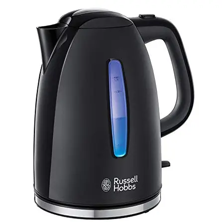 Russell Hobbs Wasserkocher Textures+ 1,7L, 2400W, LED, Schnellkochfunktion, schwarzes Modell 22591-70