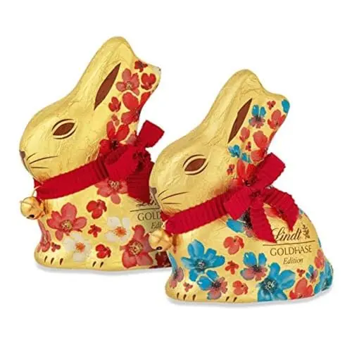 Lindt GOLDHASE Blumen Edition | 8 x 100 g | Premium Vollmilch-Osterschokolade | Schokoladengeschenk