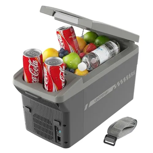 Upstreman elektrische Kühlbox 8L, 12V für Auto, Camping & Büro, Kühlen & Wärmen, Grau