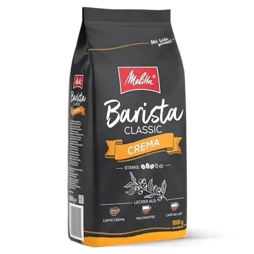 Melitta Barista Classic Crema Ganze Kaffee-Bohnen 1kg - Kaffeebohnen für Kaffee-Vollautomat, mittlere Röstung