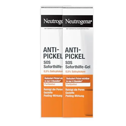 Neutrogena Anti-Pickel SOS Gel 2x15ml, Gesichtspflege mit Salicylsäure gegen Mitesser und Pickel